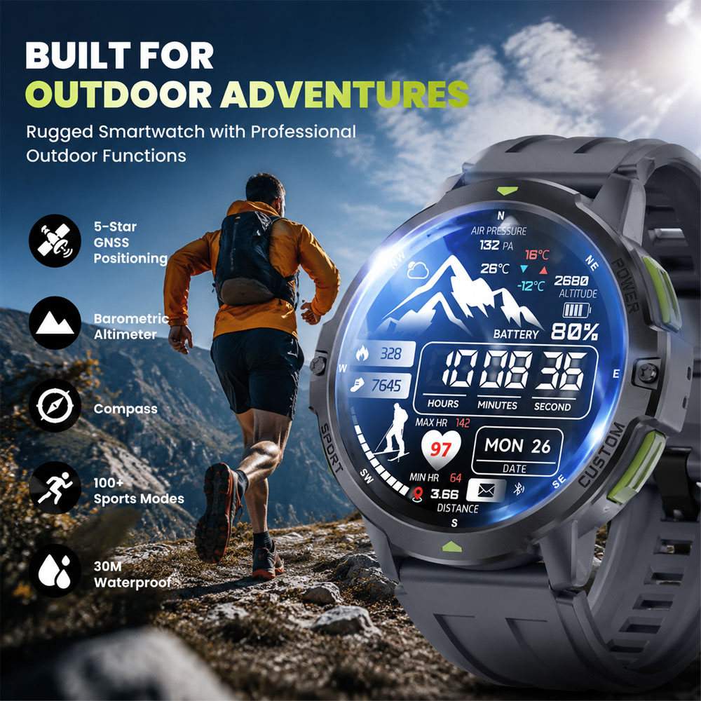 Smartwatch Timex Watches For Men - Nouvelle Montre Connectée Militaire GPS 2026