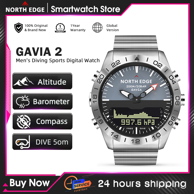 Altimeter Compass Watch - NORTH EDGE – montre de plongée