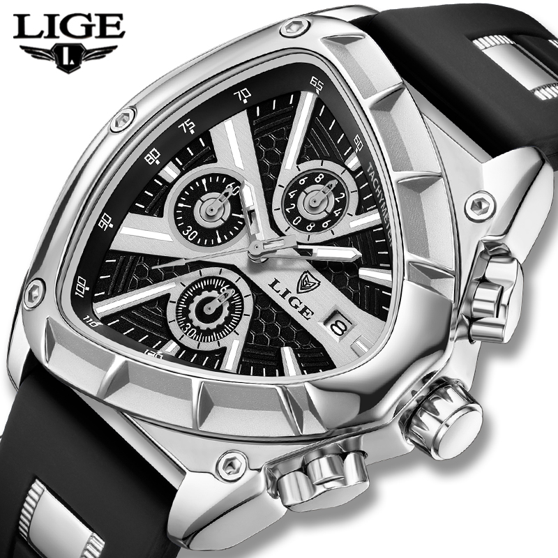 Smartwatch Army Watches For Men - LIGE mode hommes montre Triangle chronographe