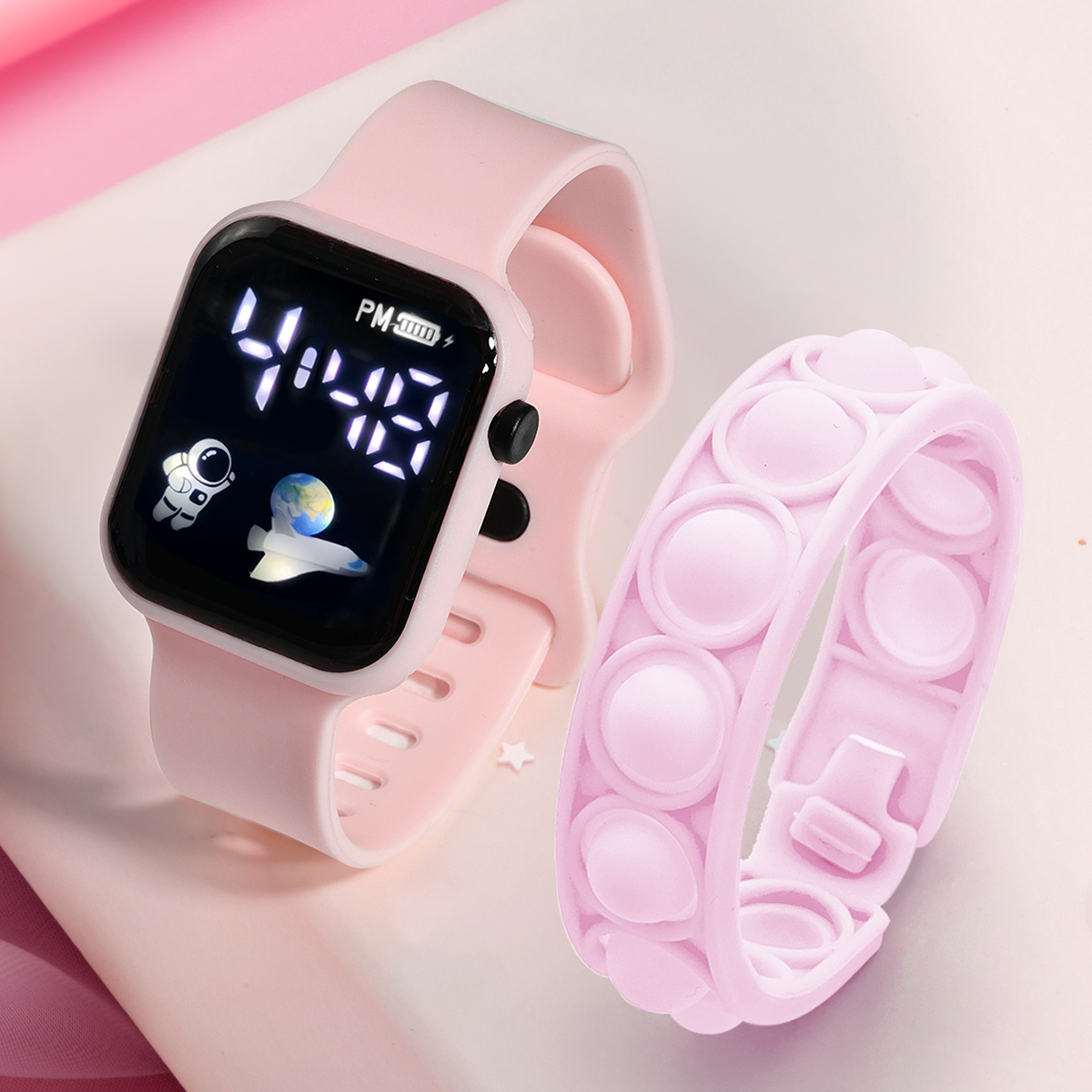 Smartwatch Watches Girls - Bracelet de montre intelligente pour enfants,