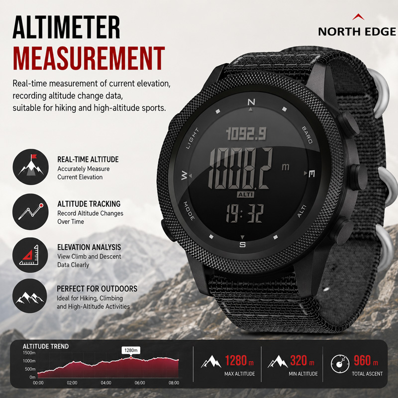 Montre numérique pour homme NO - Altimeter Compass Watch avis et prix