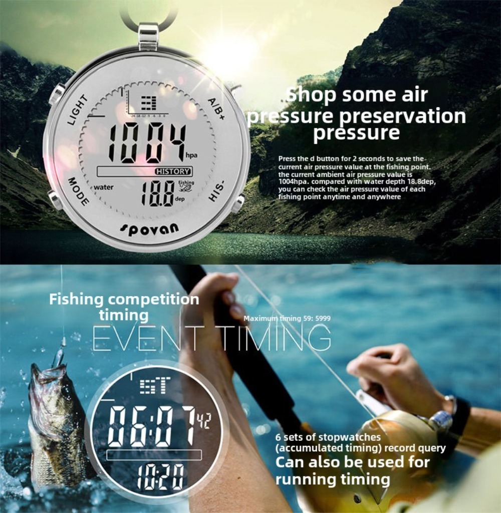 Baromètre de pêche numérique é - Altimeter Compass Watch avis et prix