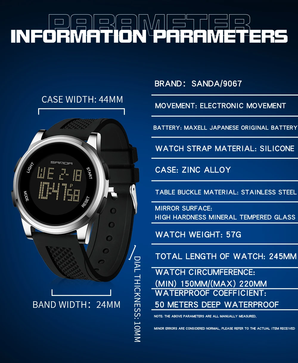 SANDA 9067 montre numérique ho - Smartwatch Army Watches For Men avis et prix